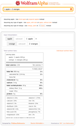 Example Showing '1 apple + 2 oranges'