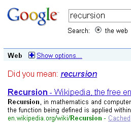 Google Recursion Joke