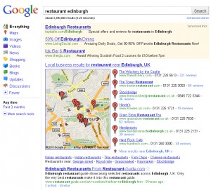 Google Places In Search Results - Click to enlarge image